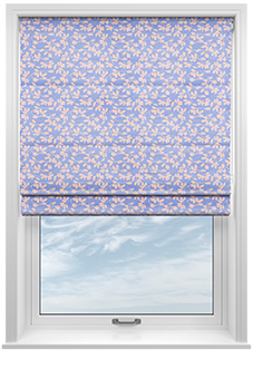 Oak Leaves Velvet, Periwinkle - Twist&Fit Roman Blind
